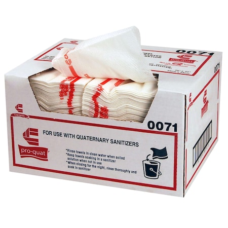 Chicopee 13x21 Foodservice White/Red Print Med-Heavy Duty Towel, Microban, PK150 0071